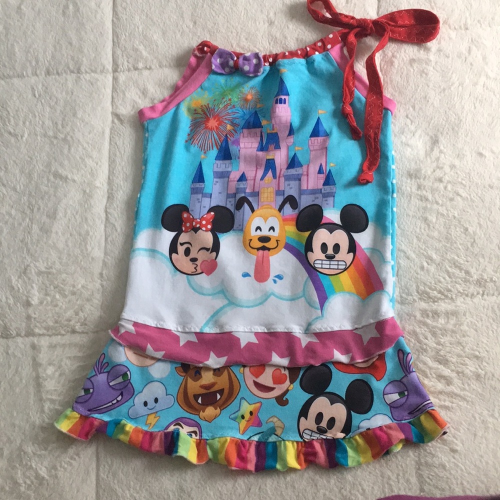Custom Disney upcycle dress/tunic EUC 5-7 Mickey Mouse
